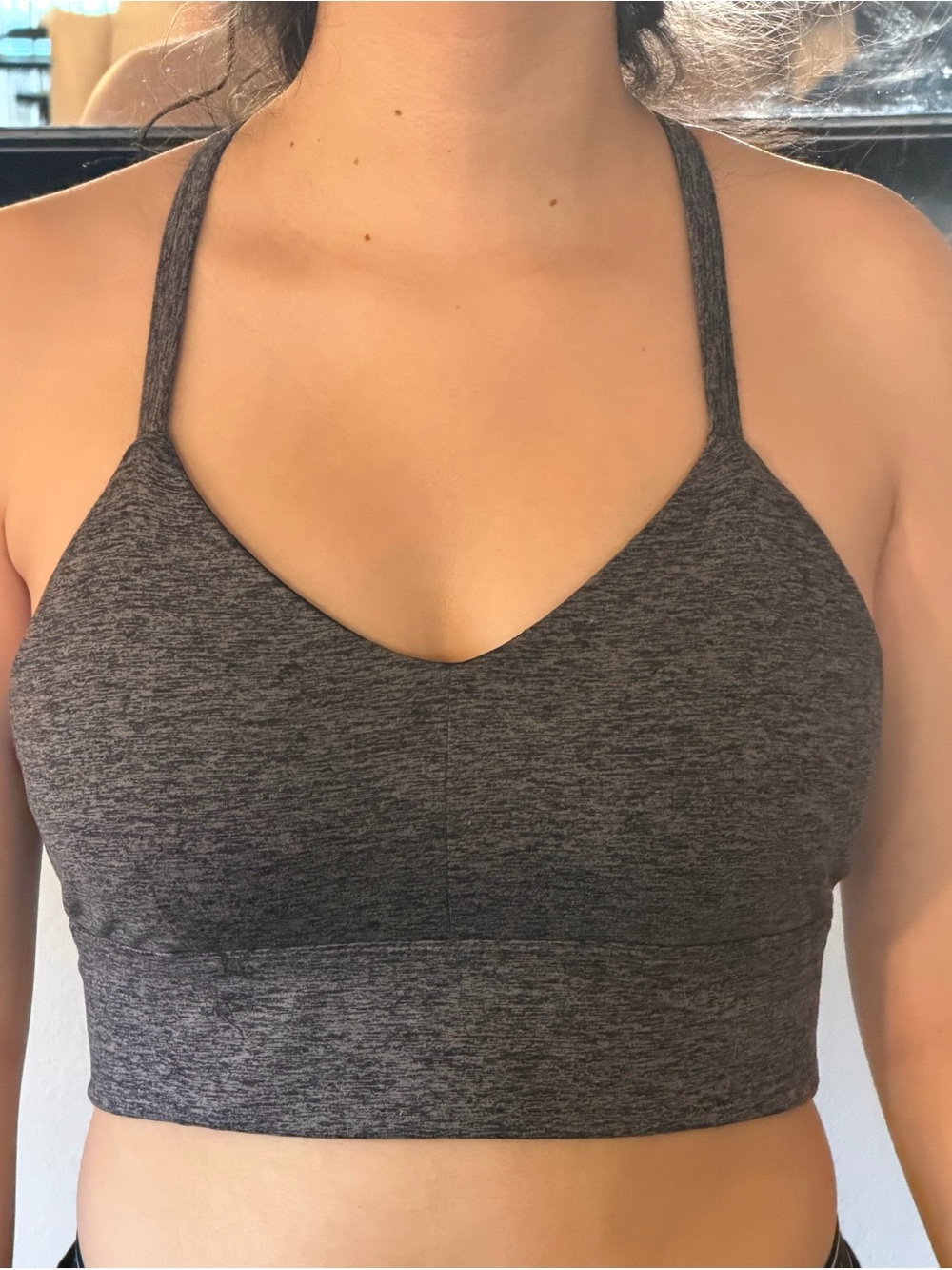 All in Motion Gray Strappy Longline Sports Bra | Size (See Tag) | Medium Support